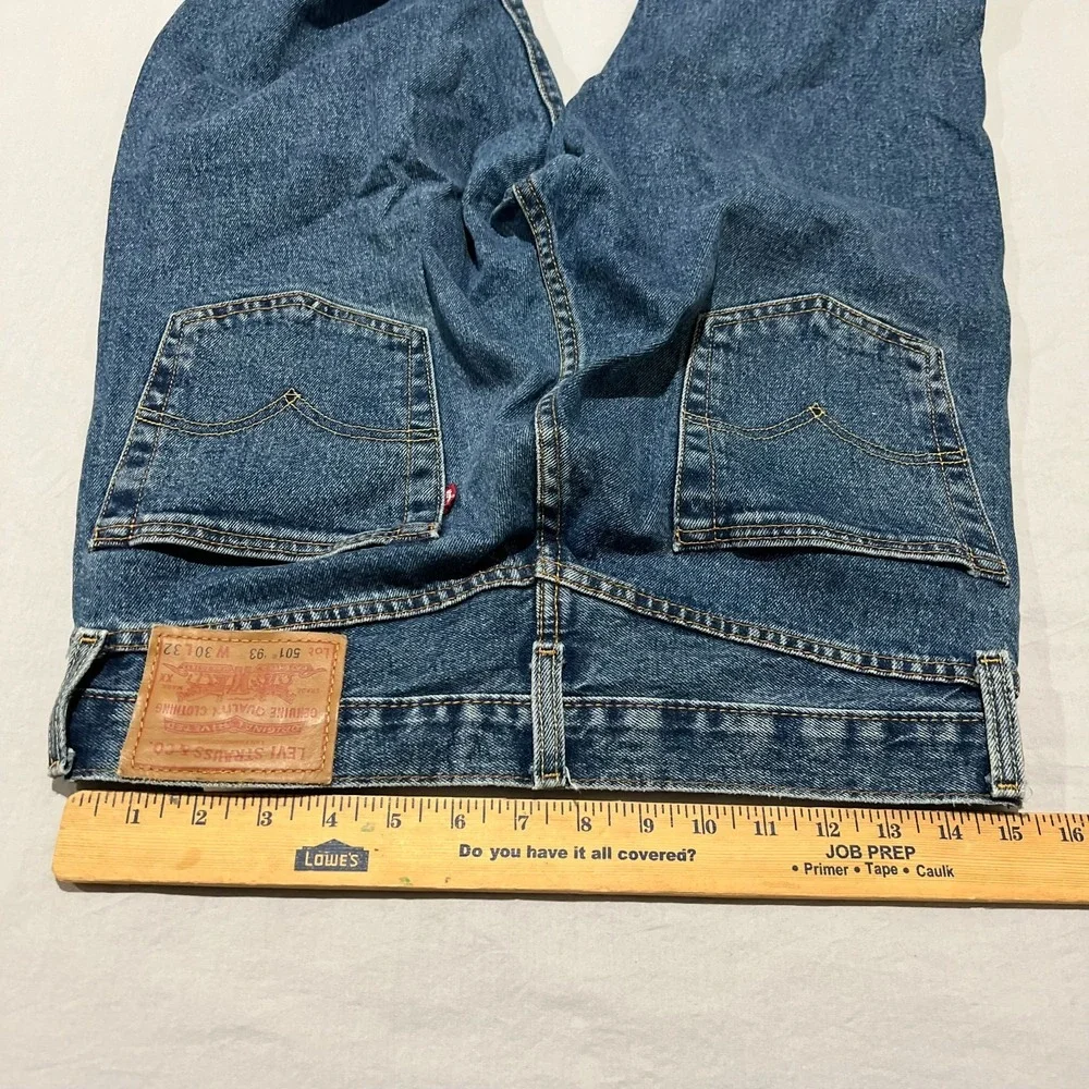 Mens Levis 501 XX 93' Blue Denim Button Fly Straight Leg Jeans 30x31 Big E
